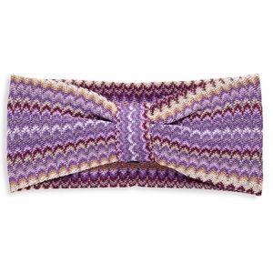 Missoni zig zag chevron purple multi color knit headband